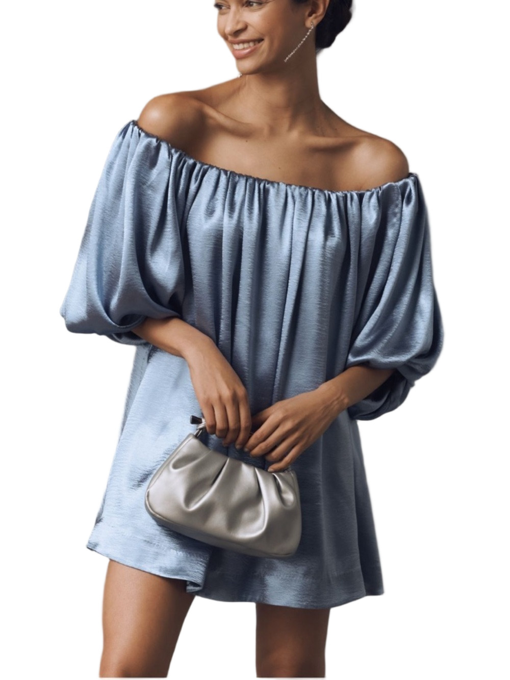 Anthropologie Mare Mare Off-The-Shoulder Puff-Sleeve Mini Dress XSP home coining